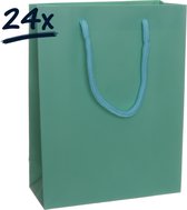24st. stevige draagtassen papier (18x24x8,5)cm | zak | cadeautasje | gift bag | verpakking | gedraaid koord greep