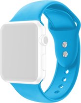 By Qubix Siliconen sportbandje - Blauw - Dubbele druksluiting - Geschikt voor Apple Watch 38mm - 40mm - 41mm - Compatible Apple watch bandje -