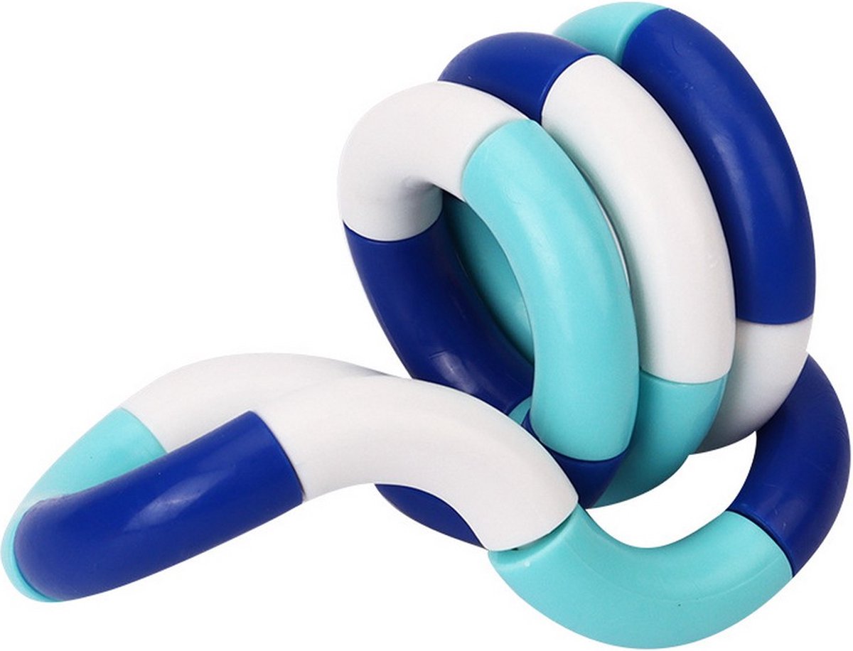 TOZY Tangl Stress verlagende Fidget Toy - Fidget Toys - Blauw / Wit / Sky Blue - Voor jong en oud - Tozy