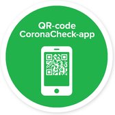 Corona Sticker – QR Code – 10 stuks - 9 x 9 cm - Groen met Wit - Houd afstand - Covid-19