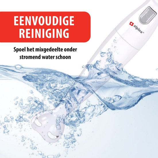alpina Staafmixer - Pureerstaaf - 150 Watt - 1 Snelheid - Roestvrijstaal van Alpina — afbeelding 4