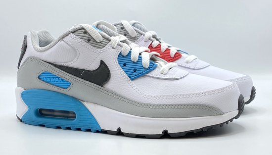 Nike Air Max 90 LTR GS (White/Gris Fer- Blue Chlore) - Taille 38.5