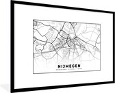 Fotolijst incl. Poster - Stadskaart - Nijmegen - Nederland - 90x60 cm - Posterlijst - Plattegrond