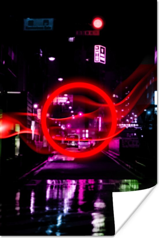 Game Poster - Gaming - Neon - Rood - Game - Gamen - 20x30 cm - Game room decoratie