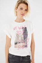 Mexx T-shirt Loose Fit T Shirt Zn2120016w  110602 Off White Dames Maat - S