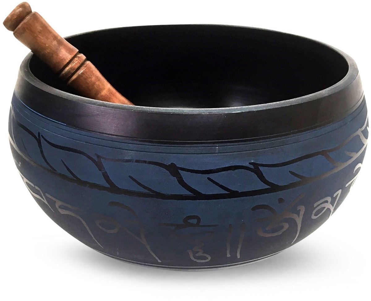 Klankschaal Aluminium 24 cm Boeddha Blauw