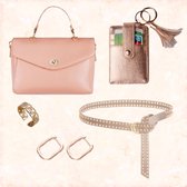 Jobo By JET - gift set - Rosé - Riem - Cross body Tas - Riem - Ring - Oorbellen - Sieraden - Accessiores - Dames geschenk set