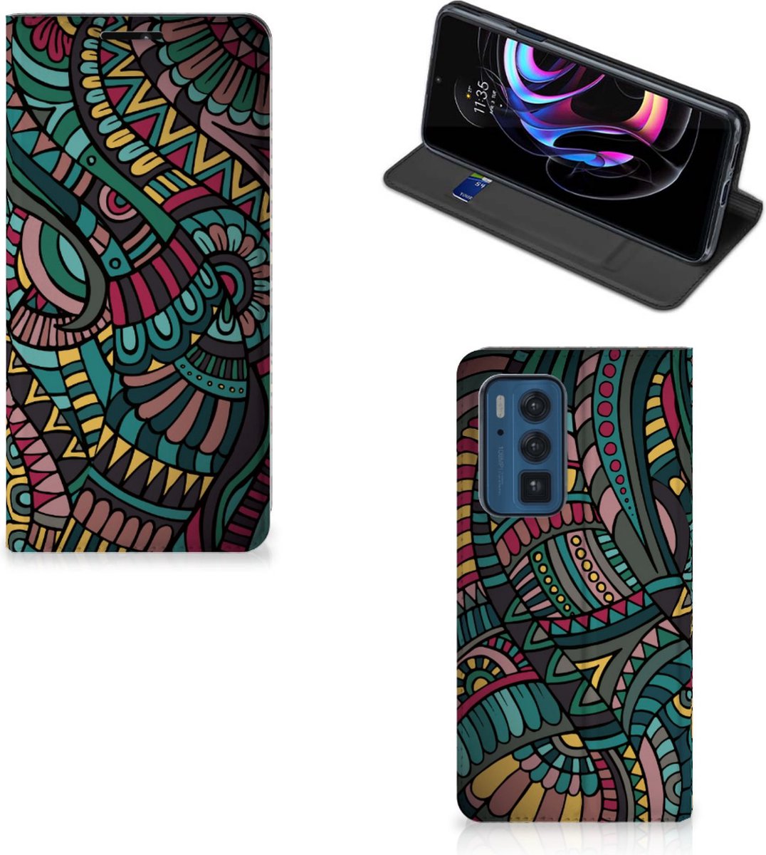 Motorola Edge 20 Pro Hoesje met Magneet Aztec