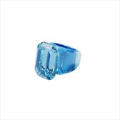 Swarovski Damen-Damenring Metall, Kristall Swarovski-Kristall 55 Blauw 32018641