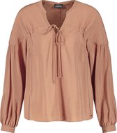 TAIFUN Dames Vrouwelijke blouse in bohostijl Tannin Brown-38