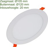 LED Inbouw Downlight 6W Slim | Ø105mm 420lm - 3000K - Warm wit (830)