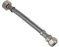 RVS flexibele slang 35cm 3/8" binnendraad x 15mm knel