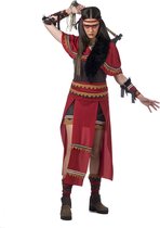 Limit - Indiaan Kostuum - Buizerdoog Super Scherpe Squaw - Vrouw - rood - Maat 46 - Carnavalskleding - Verkleedkleding