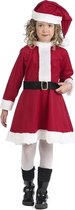 Kerst & Oud & Nieuw Kostuum | Warm Rood Kerstvrouw | Meisje | Maat 122 | Kerst | Verkleedkleding