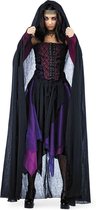 Gotisch Kostuum | Zwarte Cape Griselda Gothica Vrouw | Maat 46 | Halloween | Verkleedkleding