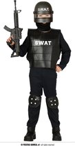 Guirca - Politie & Detective Kostuum - Swat Officier Geen Half Werk Kind Kostuum - zwart - Maat 176 - Carnavalskleding - Verkleedkleding