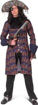 Funny Fashion - Piraat & Viking Kostuum - Baroque Doodskop Jas Piraat Edward Man - blauw - Maat 56-58 - Halloween - Verkleedkleding