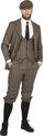 Wilbers & Wilbers - Jaren 20 Danseressen Kostuum - Roaring 20s Herencolbert Peaky Birmingham Bruin Man - Bruin - Maat 64 - Carnavalskleding - Verkleedkleding