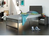 Nova bed 90x200. Incl Luxe lattenbodem en koudschuim matras. Industrieel
