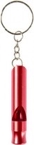 sleutelhanger met fluitje aluminium 6 cm rood