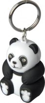 sleutelhanger Panda met lampje zwart/wit junior 3,6 cm