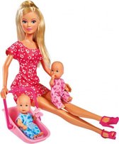 pop Steffi Love Babysitter junior 29 cm roze 4-delig