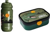 Dino Mepal Lunchbox en JQ Bidon 500ML - Dino Broodtrommel - Dinosaurus waterfles -