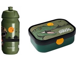 Mepal Dino Lunchbox en JQ Bidon 500 ml Voordeelset