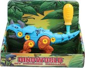 speelfiguur DIY dino jongens 20 cm blauw/bruin