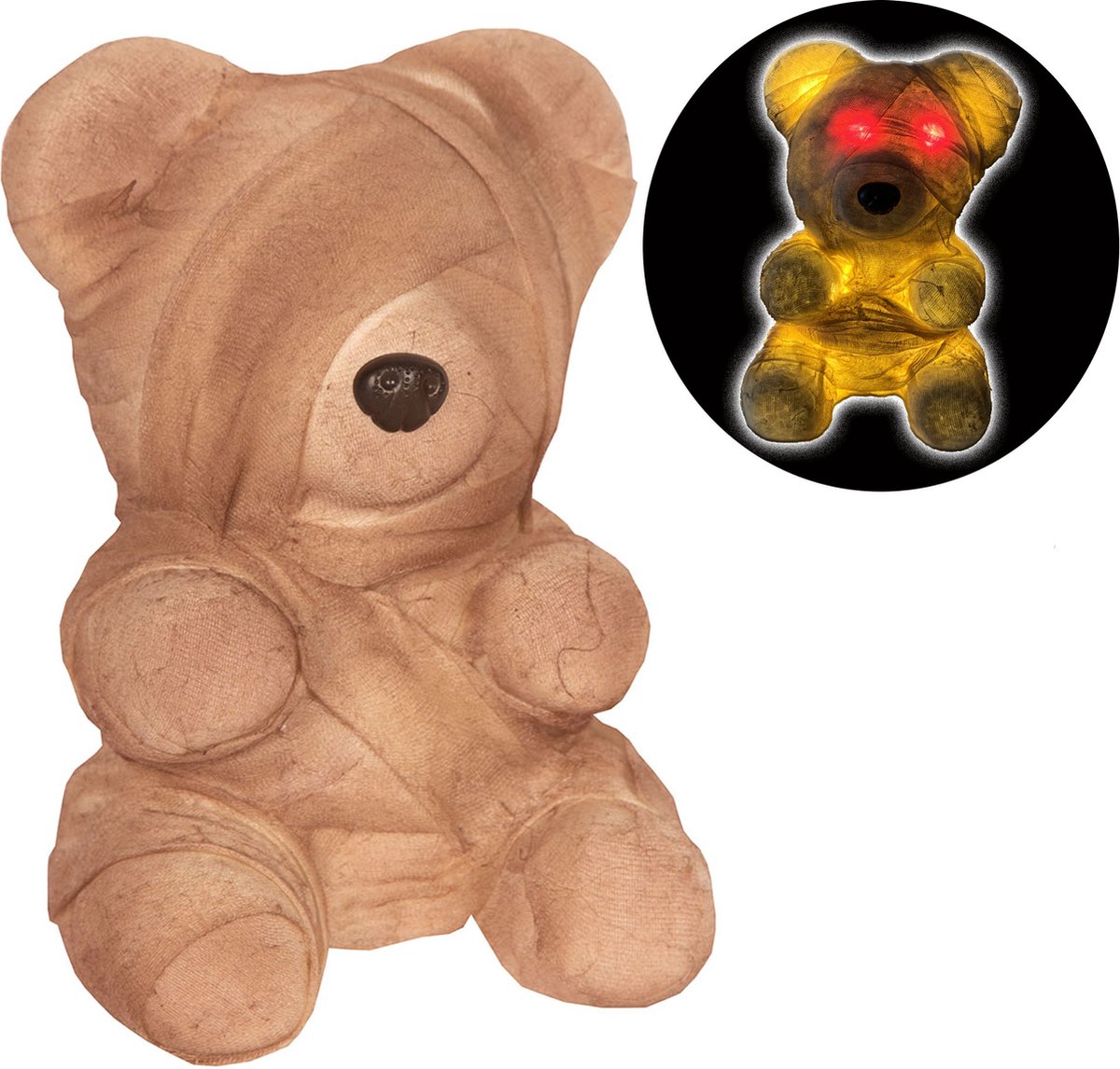 Zombie Teddybeer 23 cm met licht | Halloween Teddy 23 cm | Halloween