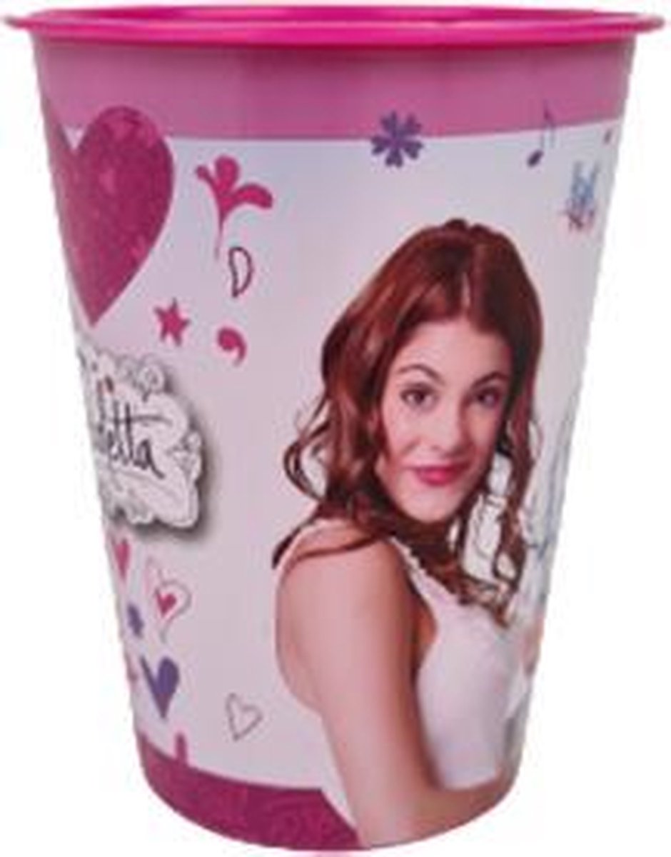 Goedkoopste Violetta drinkbeker - Roze / Multicolor - Kunststof - 9,5 x 11,5 cm