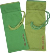 With a touch of Rose set kruikzakken - biologisch - Fairtrade - groen - kaki - hoes voor kruik