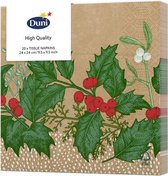 Duni - Servetten Snowy Berries 3-laags tissue 24 x 24 cm