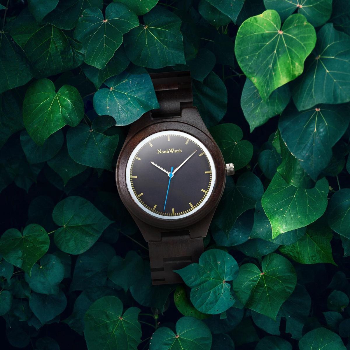 Northwatch official | Noir | houten horloge heren | ebbenhout horloge | zwart ebbenhout | cadeau heren