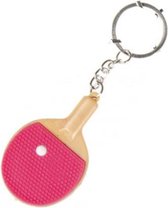 sleutelhanger tafeltennis 6,5 cm roze