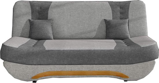 InspireMe - Canapé avec fonction couchage et espace de rangement, canapé de salon, canapé-lit 194x92x95 cm 194x125 cm - FEBA (Gris Clair + Gris Foncé)