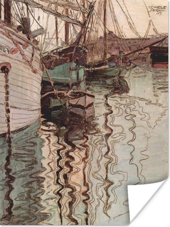 Poster Harbor of Trieste - Egon Schiele - 30x40 cm