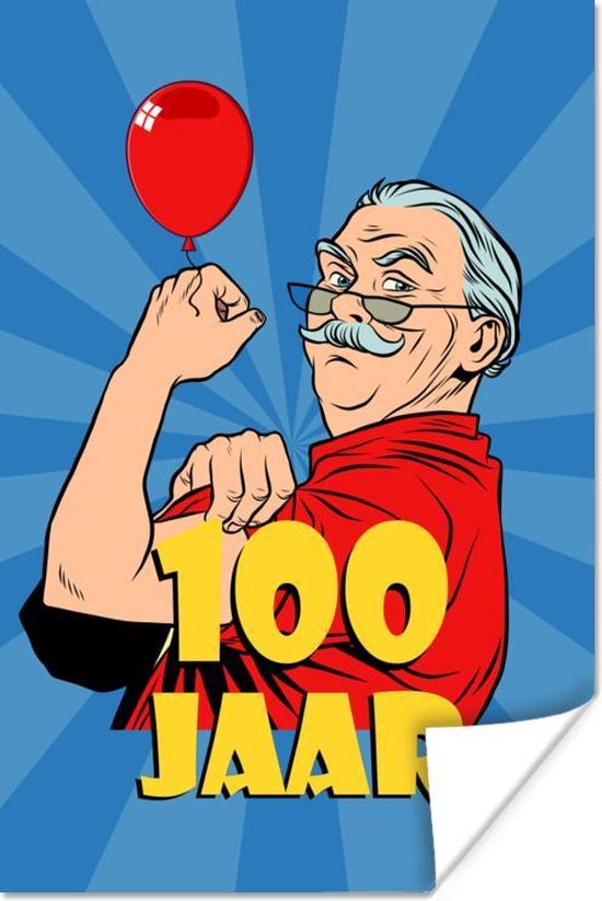 Poster Anniversaire - Homme - 100 ans - 60x90 cm