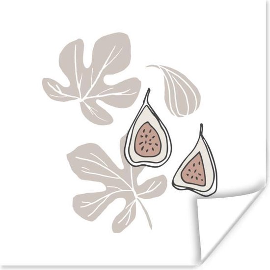 Affiche Été - Feuille - Marron - 50x50 cm