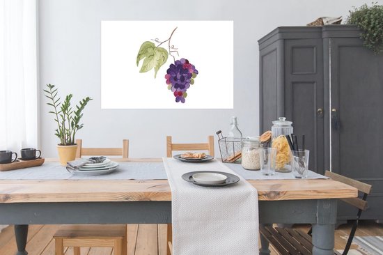 Affiche Raisins - Feuilles - Aquarelle - 120x80 cm