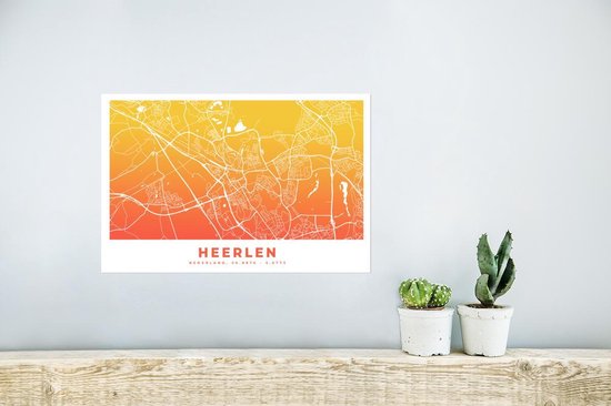 Affiche Plan de la ville - Heerlen - Nederland - 30x20 cm