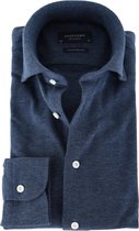 Profuomo Overhemd Knitted Indigoblauw - maat 43