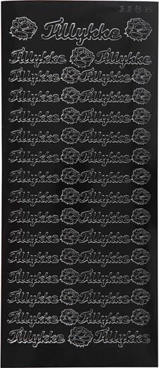 Afbeelding van product Creotime  foliestickers Tillykke 33 stuks zwart
