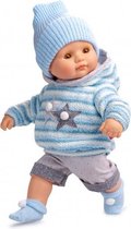 babypoppenkleding meisjes 34 cm textiel blauw 5-delig