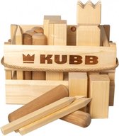 buitenspel Kubb junior 23 x 15 cm hout geel 22-delig