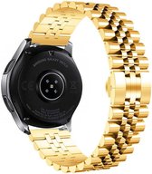 Stalen Smartwatch bandje - Geschikt voor Strap-it Samsung Galaxy Watch 42mm Jubilee stalen band - goud - Strap-it Horlogeband / Polsband / Armband