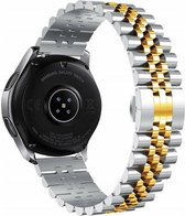 Stalen Smartwatch bandje - Geschikt voor  Samsung Galaxy Watch 3 45mm Jubilee stalen band - zilver/goud - Strap-it Horlogeband / Polsband / Armband