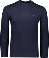 Tommy Hilfiger Trui Blauw Getailleerd - Maat XXL - Heren - Herfst/Winter Collectie - Katoen;cashmere