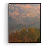 Poster Bomen Landschap Herfst Links - Landschap Natuur Poster - Muurdecoratie - 70x50cm - Postercity