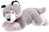 mini knuffelwolf Ekokins 20 cm pluche grijs